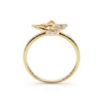Ring 750/18 K Gelbgold Schmetterling mit Diamanten 0.08 ct - RI-73802-GG