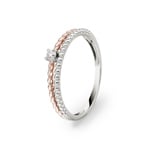 Ring 750/18 K Rosé-/ Weissgold mit Diamanten 0.06 ct H/si