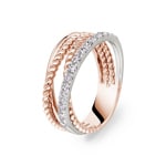 Ring 750/18 K Rose and White Gold with Diamonds 0.45 ct H/si - RI-1262475-RW