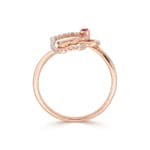 Ring 750/18 K Roségold Herz mit Rubin & Diamanten 0.12 ct - RI-73800-RUB-RG