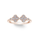 Ring 750/18 K Rose Gold Cloverleaves with Diamonds 0.37 ct H/si - RI-06275-RG