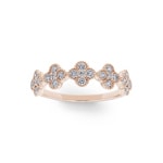 Ring 750/18 K Rose Gold Cloverleaves with Diamonds 0.48 ct H/si - RI-05424-RG
