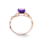 Bague or rosé 750/18 ct avec améthyste et diamants 0.05 ct H/si - RI-70305-AME-RG