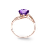 Bague or rosé 750/18 ct avec améthyste et diamants 0.06 ct H/si - RI-70302-AME-RG