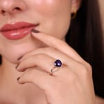 Bague or rosé 750/18 ct avec améthyste et diamants 0.06 ct H/si - RI-70302-AME-RG