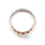 Bague or rosé 750/18 ct avec aigues-marines & diamants 0.41 ct H/si - RI-73397-AQM-RG