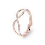 Bague or rosé 750/18 ct avec diamants 0.08 ct H/si