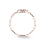 Ring 750/18 K Roségold mit Diamanten 0.10 ct H/si, Kleeblatt - RI-31785-RG