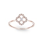 Ring 750/18 K Roségold mit Diamanten 0.10 ct H/si, Kleeblatt - RI-31785-RG