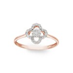 Bague or rosé 750/18 ct Trèfle avec diamants 0.17 ct H/si - RI-45232-RG