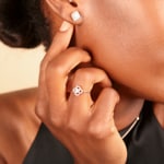 Bague or rosé 750/18 ct Trèfle avec diamants 0.17 ct H/si - RI-45232-RG