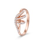 Bague or rosé 750/18 ct avec diamants 0.19 ct