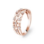 Bague or rosé 750/18 ct avec diamants 0.24 ct H/si