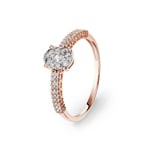 Ring 750/18 K Roségold mit Diamanten 0.29 ct H/si