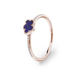 Bague or rosé 750/18 ct avec lapis-lazuli et diamants 0.05 ct H/si