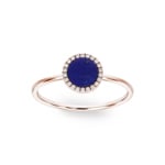 Ring 750/18 K Roségold mit Lapislazuli & Diamanten 0.06 ct H/si - RI-22898-RG