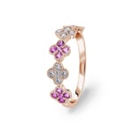 Ring 750/18 K Roségold mit pinken Saphiren & Diamanten 0.22 ct H/si - RI-05424-PSA-RG