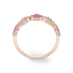 Ring 750/18 K Roségold mit pinken Saphiren & Diamanten 0.22 ct H/si - RI-05424-PSA-RG