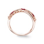 Ring 750/18 K Rose Gold with Rubies & Diamonds 0.11 ct H/si - RI-27469-RUB-RG
