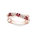 Ring 750/18 K Rose Gold with Rubies & Diamonds 0.11 ct H/si - RI-27469-RUB-RG