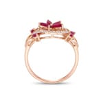 Ring 750/18 K Roségold mit Rubinen & Diamanten 0.14 ct - RI-73772-RUB-RG