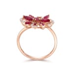 Bague or rosé 750/18 ct avec rubis & diamants 0.15 ct - RI-73673-RUB-RG