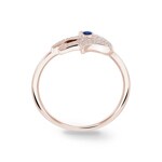 Ring 750/18 K Roségold Fatima-Hand mit Saphir & Diamanten 0.10 ct H/si - RI-24295-RG