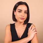 Ring 750/18 K Roségold Fatima-Hand mit Saphir & Diamanten 0.10 ct H/si - RI-24295-RG