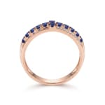 Ring 750/18 K Rose Gold with Sapphires & Diamonds 0.08 ct - RI-73607-SAF-RG