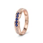 Ring 750/18 K Roségold mit Saphiren & Diamanten 0.09 ct