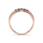 Ring 750/18 K Roségold mit Saphiren & Diamanten 0.09 ct - RI-73603-SAF-RG