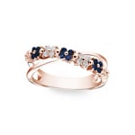 Ring 750/18 K Rose Gold with Sapphires & Diamonds 0.11 ct H/si - RI-27469-SAF-RG