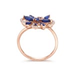 Ring 750/18 K Rose Gold with Sapphires & Diamonds 0.15 ct - RI-73673-SAF-RG