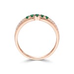 Ring 750/18 K Roségold mit Smaragden & Diamanten 0.09 ct - RI-73603-SMA-RG