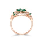 Ring 750/18 K Roségold mit Smaragden & Diamanten 0.14 ct - RI-73772-SMA-RG