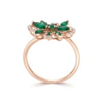 Ring 750/18 K Rose Gold with Emeralds & Diamonds 0.15 ct - RI-73673-SMA-RG
