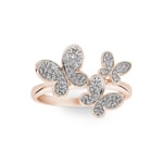 Bague or rosé 750/18 ct Papillons avec diamants 0.21 ct H/si - RI-70029-RG