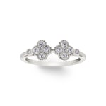 Ring 750/18 K White Gold Cloverleaves with Diamonds 0.37 ct H/si - RI-06275-WG
