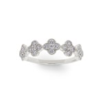 Ring 750/18 K White Gold Cloverleaves with Diamonds 0.48 ct H/si - RI-05424-WG