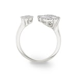 Ring 750/18 K Weissgold Kleeblätter mit Diamanten 0.91 ct H/si - RI-05815-WG
