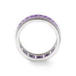 Ring 750/18 K White Gold with Amethysts & Diamonds 0.41 ct H/si - RI-73397-AME-WG