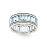 Ring 750/18 K Weissgold mit Aquamarinen & Diamanten 0.41 ct H/si - RI-73397-AQM-WG