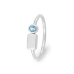 Ring 750/18 K Weissgold mit Blautopas rund