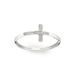 Ring 750/18 K White Gold Cross with Diamonds 0.04 ct H/si - RI-56708-WG