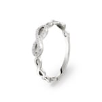 Bague or gris 750/18 ct avec diamants 0.05 ct H/si, Infinity