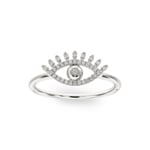 Ring 750/18 K Weissgold Evil Eye mit Diamanten 0.08 ct H/si - RI-49757-WG