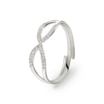 Ring 750/18 K Weissgold mit Diamanten 0.08 ct H/si