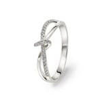 Bague or gris 750/18 ct avec diamants 0.10 ct H/si
