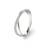 Ring 750/18 K Weissgold mit Diamanten 0.14 ct H/si