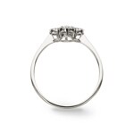 Bague or gris 750/18 ct Trèfle avec diamants 0.17 ct H/si - RI-45232-WG